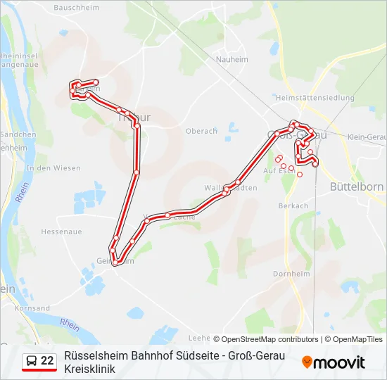 22 Bus Line Map