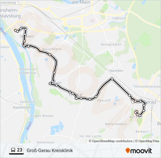 Автобус 23: карта маршрута