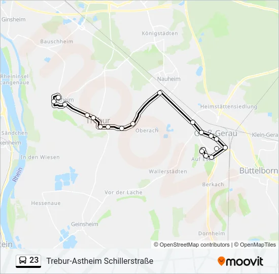 23 Bus Line Map