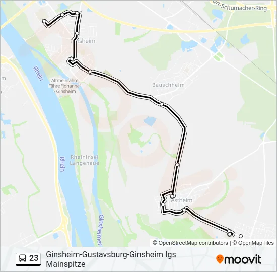 23 Bus Line Map