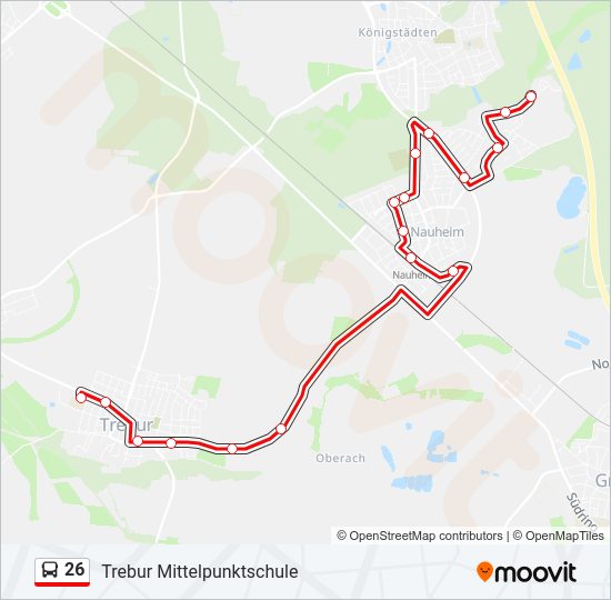 Автобус 26: карта маршрута