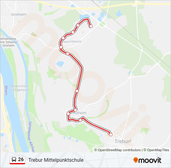 Автобус 26: карта маршрута