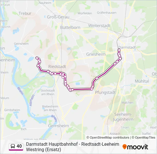 Автобус 40: карта маршрута