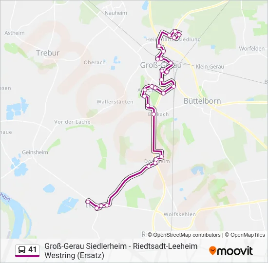 Автобус 41: карта маршрута