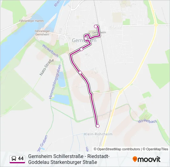 44 Bus Line Map