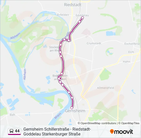 44 Bus Line Map