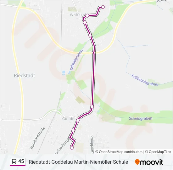 45 Bus Line Map