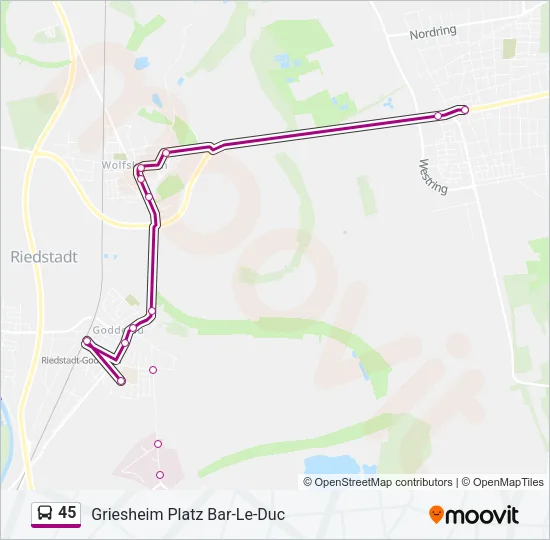 45 Bus Line Map