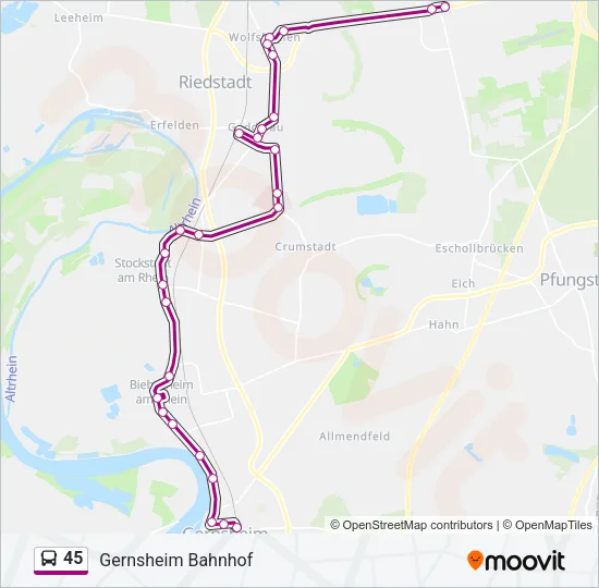 45 Bus Line Map