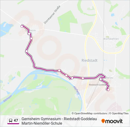 Автобус 47: карта маршрута