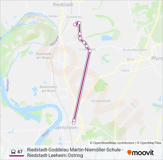 47 Bus Line Map