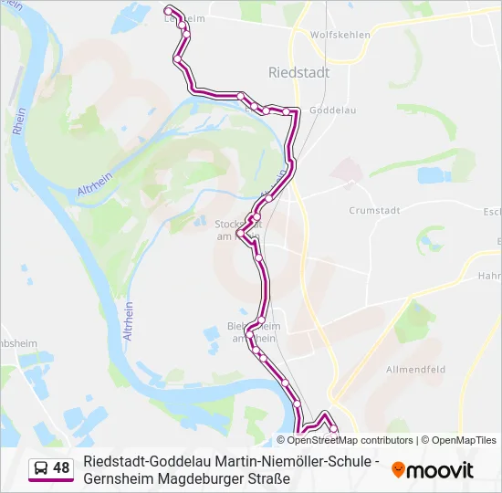 Автобус 48: карта маршрута