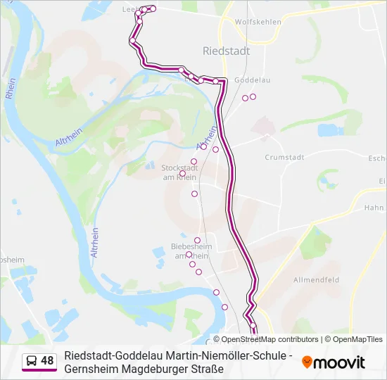 Автобус 48: карта маршрута