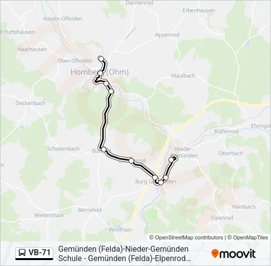 VB-71 Bus Line Map