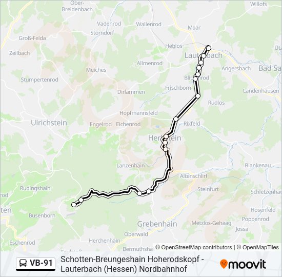 VB-91 Bus Line Map