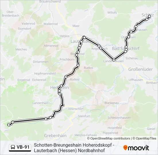 VB-91 Bus Line Map