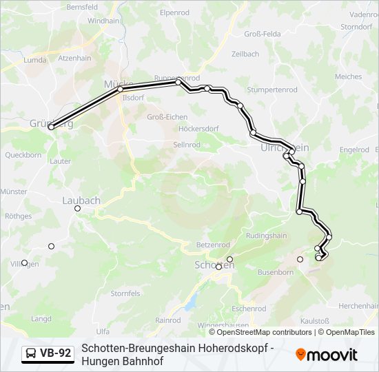 VB-92 Bus Line Map