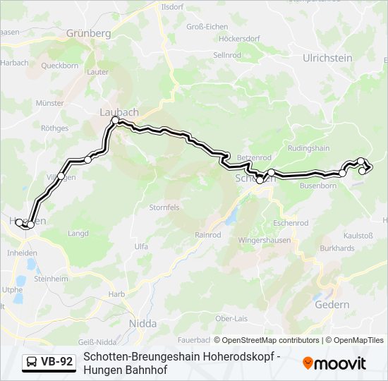 VB-92 Bus Line Map
