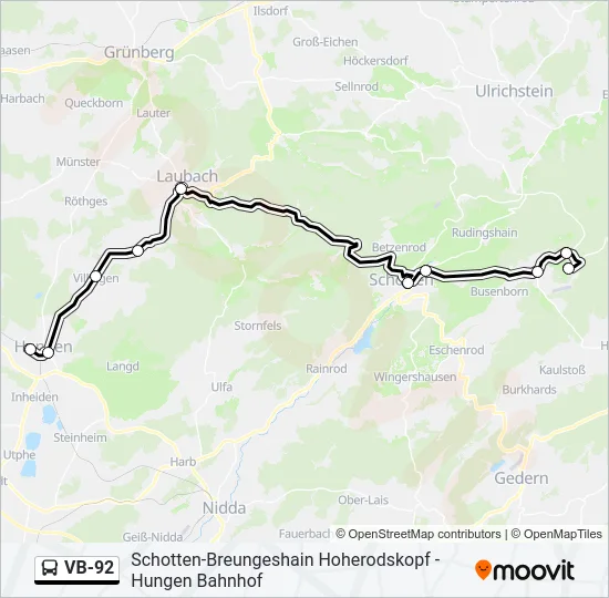 VB-92 Bus Line Map