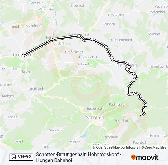 VB-92 Bus Line Map