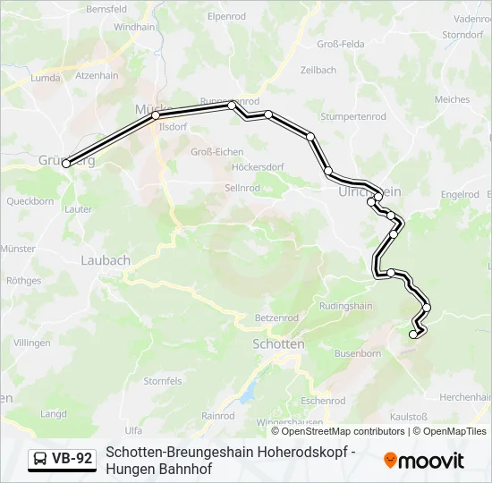VB-92 Bus Line Map