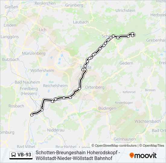 VB-93 Bus Line Map