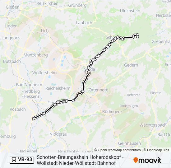 VB-93 Bus Line Map