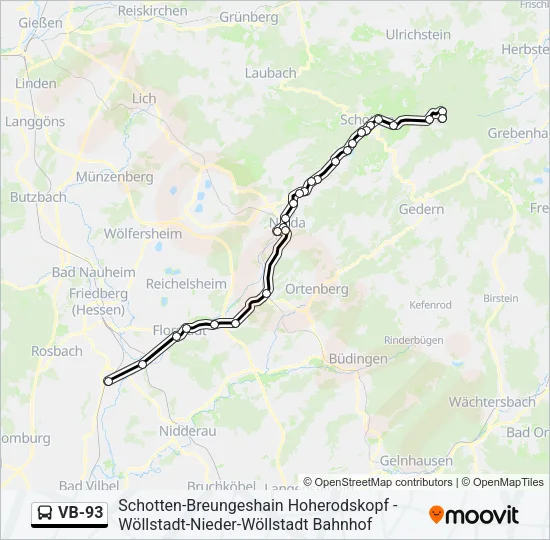 VB-93 Bus Line Map