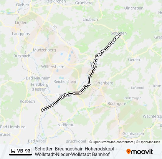 VB-93 Bus Line Map