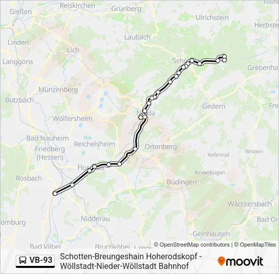 VB-93 Bus Line Map