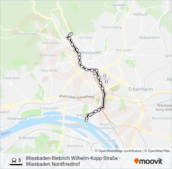 3 Bus Line Map