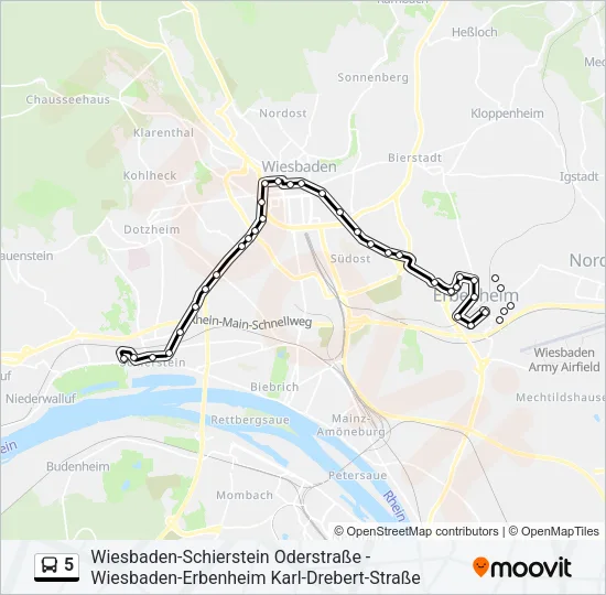 5 Bus Line Map