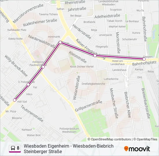 8 Bus Line Map