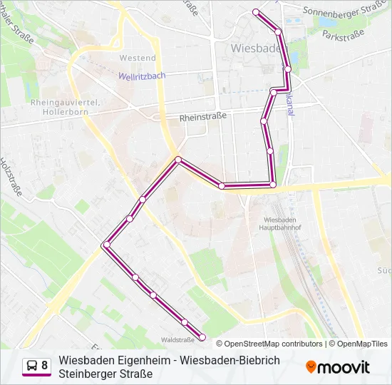 8 Bus Line Map