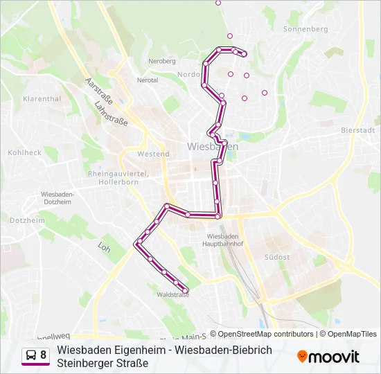 8 Bus Line Map