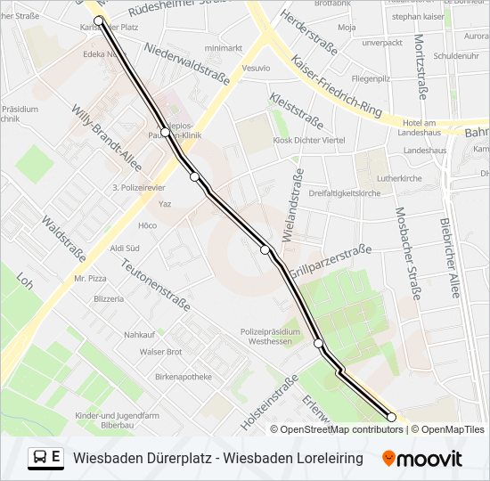 E Bus Line Map