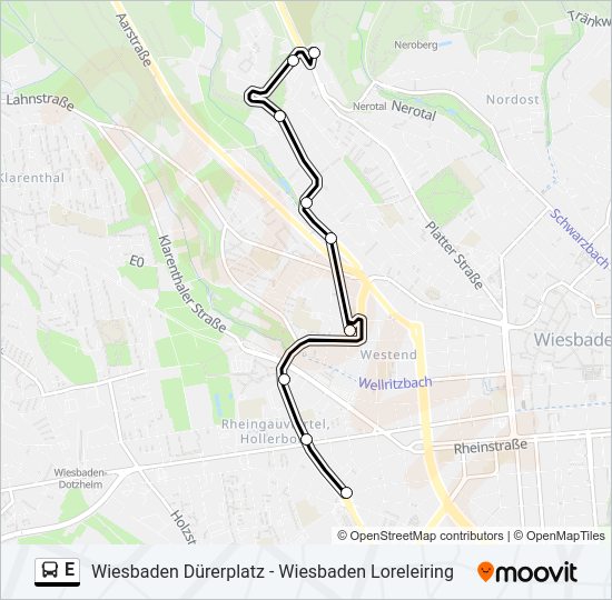 E Bus Line Map