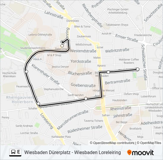 E Bus Line Map