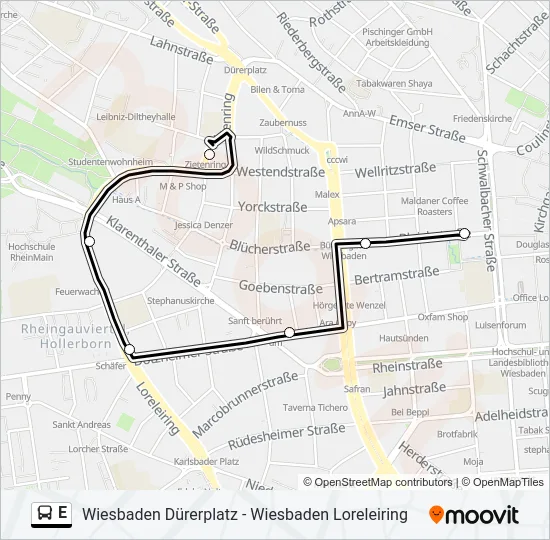 E Bus Line Map
