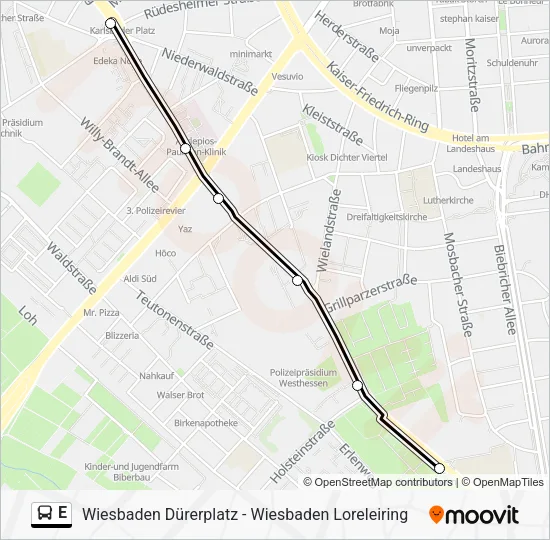 E Bus Line Map