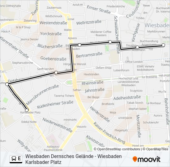 E Bus Line Map