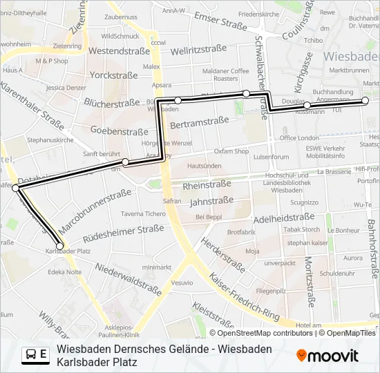 E Bus Line Map