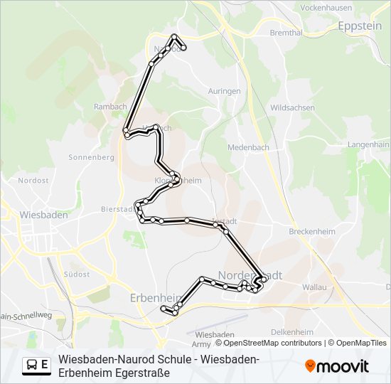 E Bus Line Map