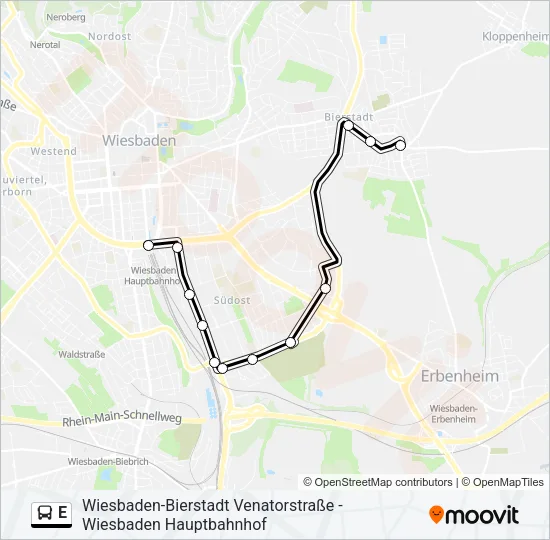 E Bus Line Map