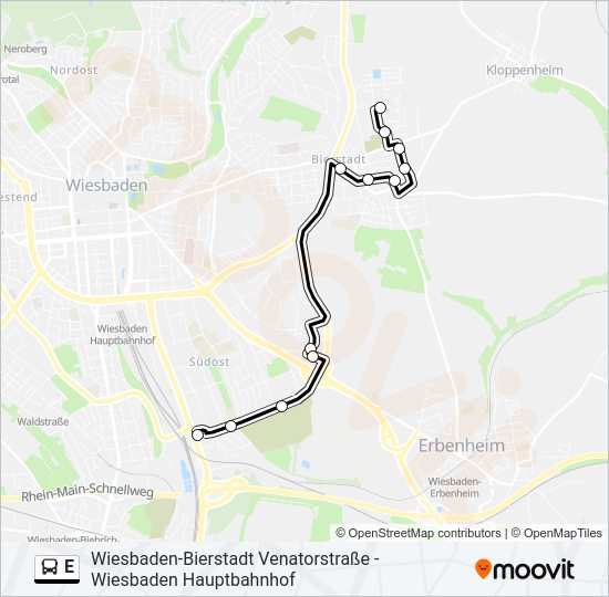 E Bus Line Map