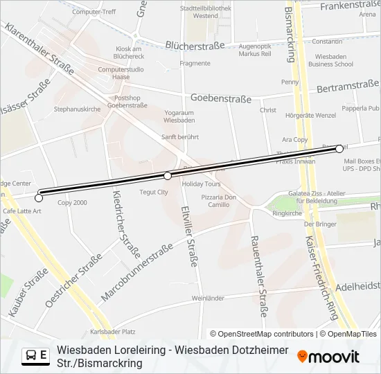 E Bus Line Map