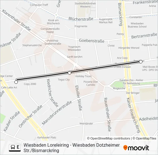 E Bus Line Map