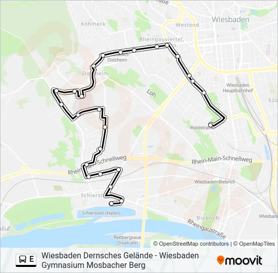 E Bus Line Map