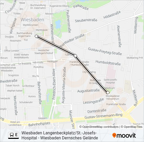 E Bus Line Map