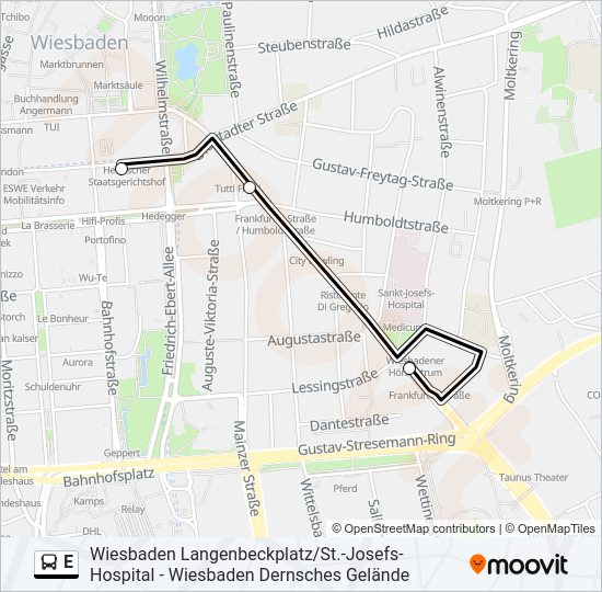 E Bus Line Map